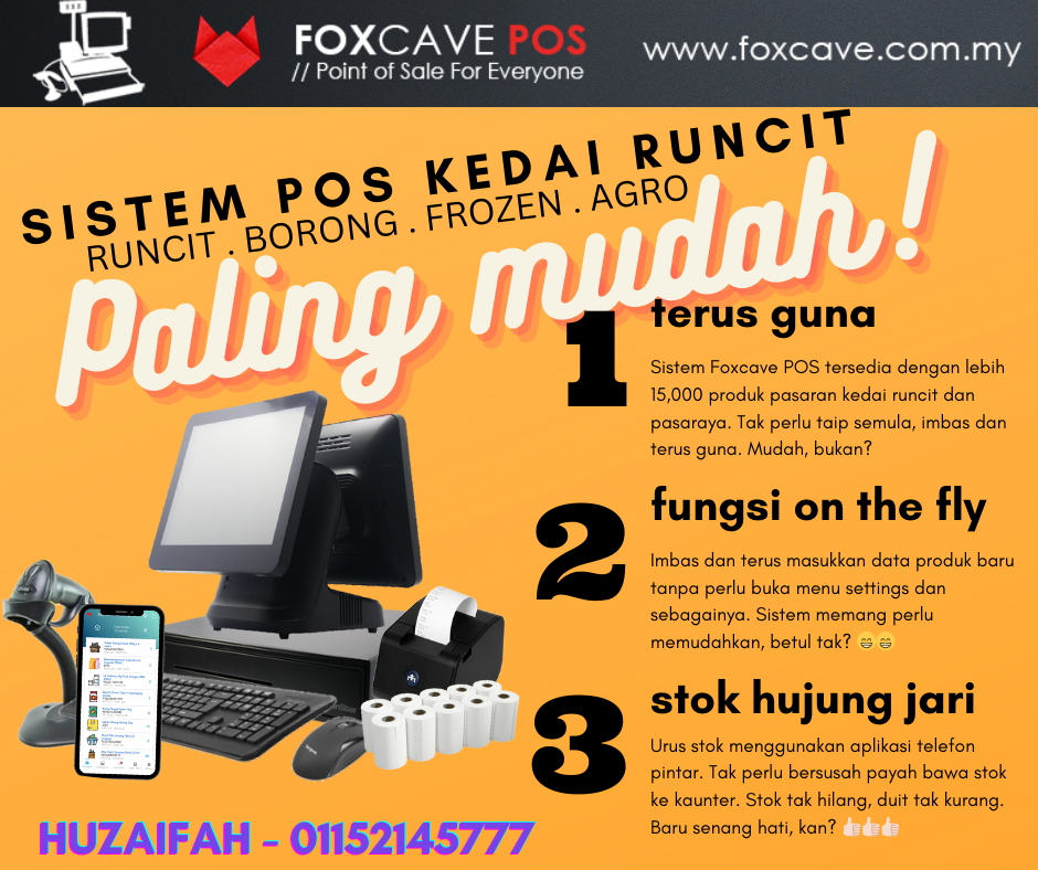 Sistem POS Kedai Runcit Paling Mudah Dual Screen